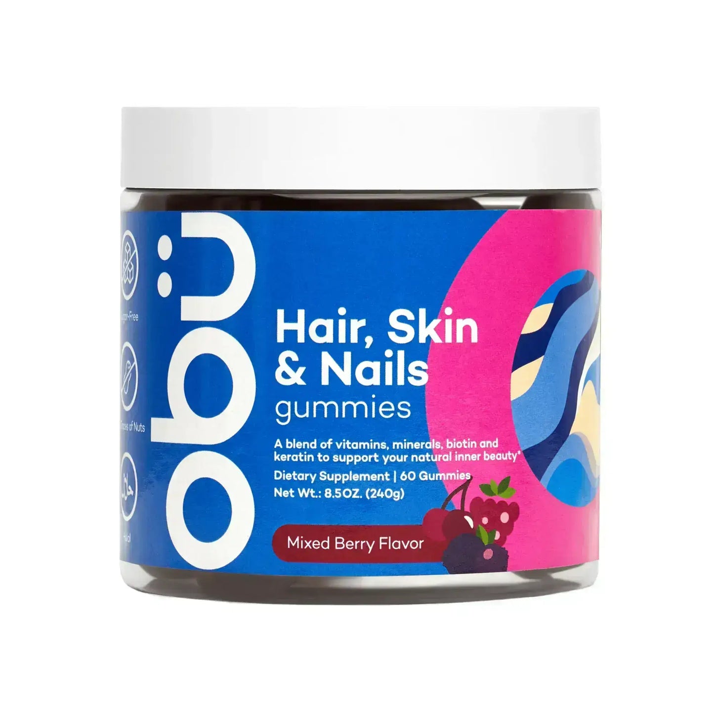 Obu Hair, Skin & Nails-Mixed Berry Flavor Gummies 60pcs