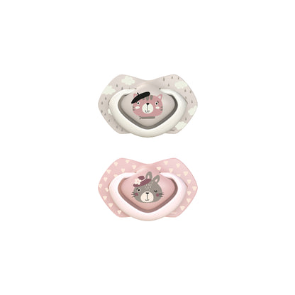 Canpol Babies Symmetrical Silicone Soother-Bonjour Paris Collection 0-6m (2pcs)