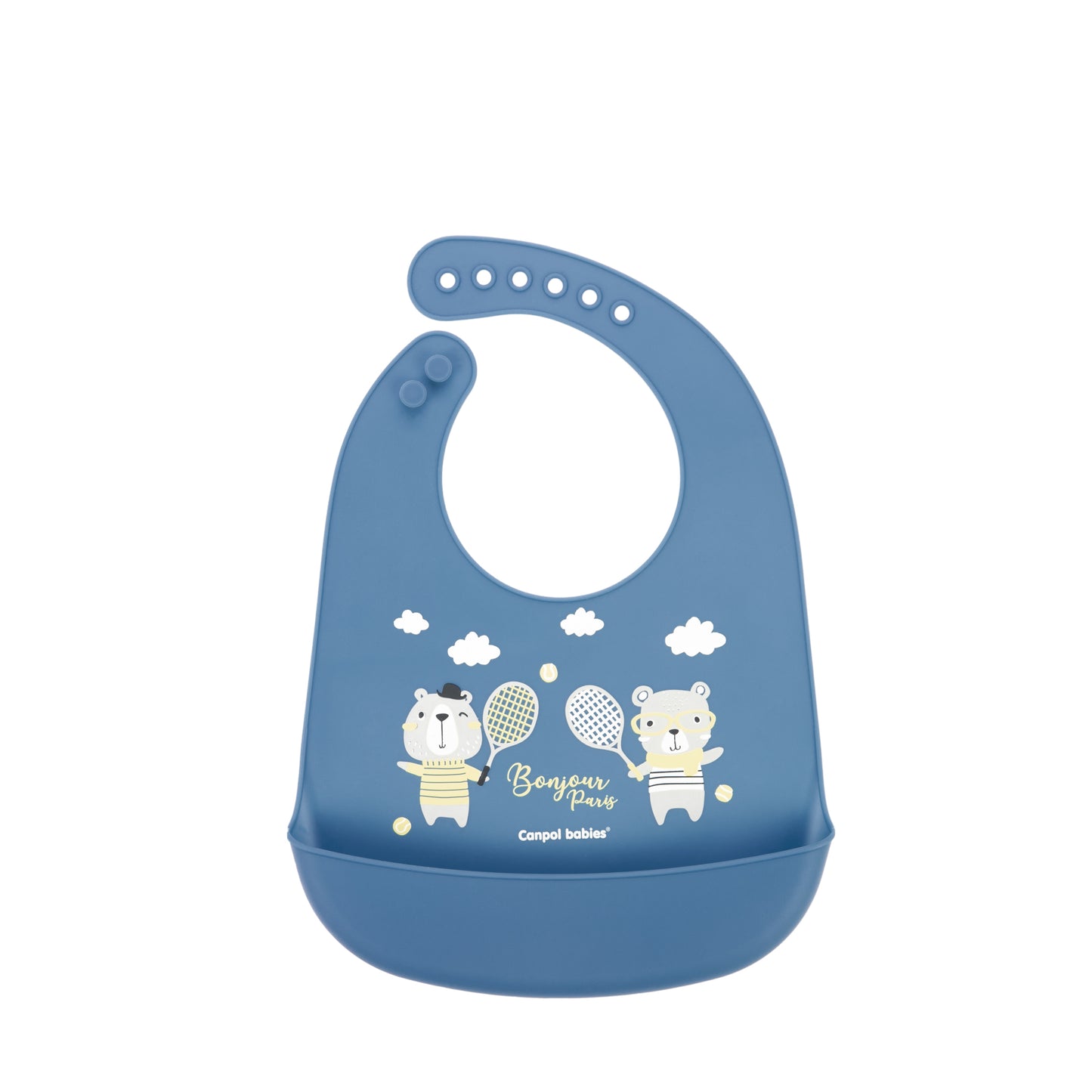 Canpol Babies Silicone Bib with Pocket-Bonjour Paris Collection